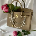 Elegant Multi-Chain Pearl Statement Bag Charm- Fullmoon Creations