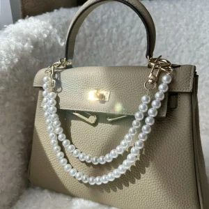 Timeless White Pearl Purse Strap Bag Charm- Fullmoon Creations